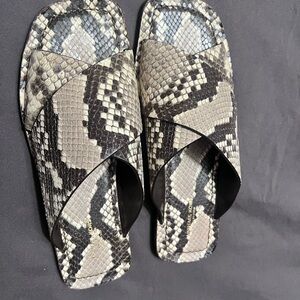 Michael Kors Collection Snake Pattern Slides